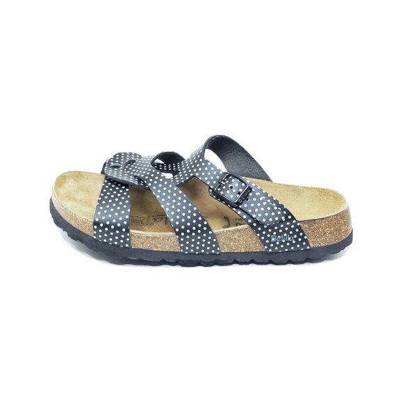 Betula by Birkenstock Sandals Womens Black White Polka Dot Size 37 US 6 - Picture 1 of 9